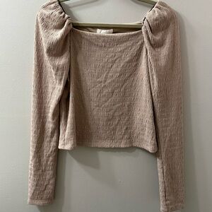 H&M Tan Blouse with Long Sleeves
